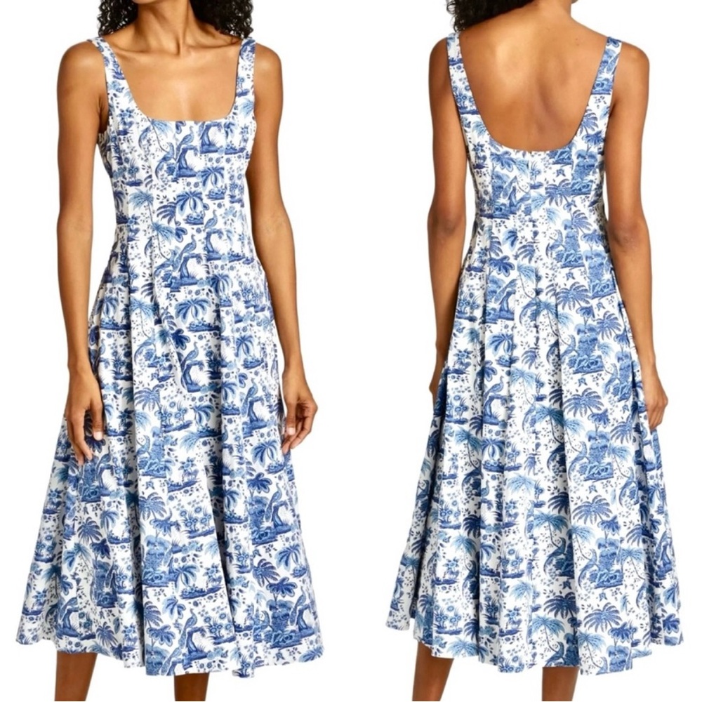 Staud Wells Printed Cotton Poplin Midi Dress size 2